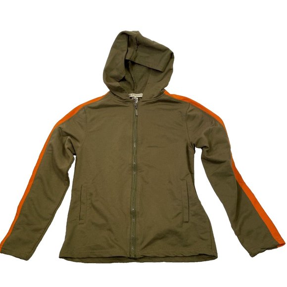 Buzz Cuts Boys Small (8) Zippered Hoodie Sweatshirt Green/Orange Long Sleeve - Picture 1 of 15